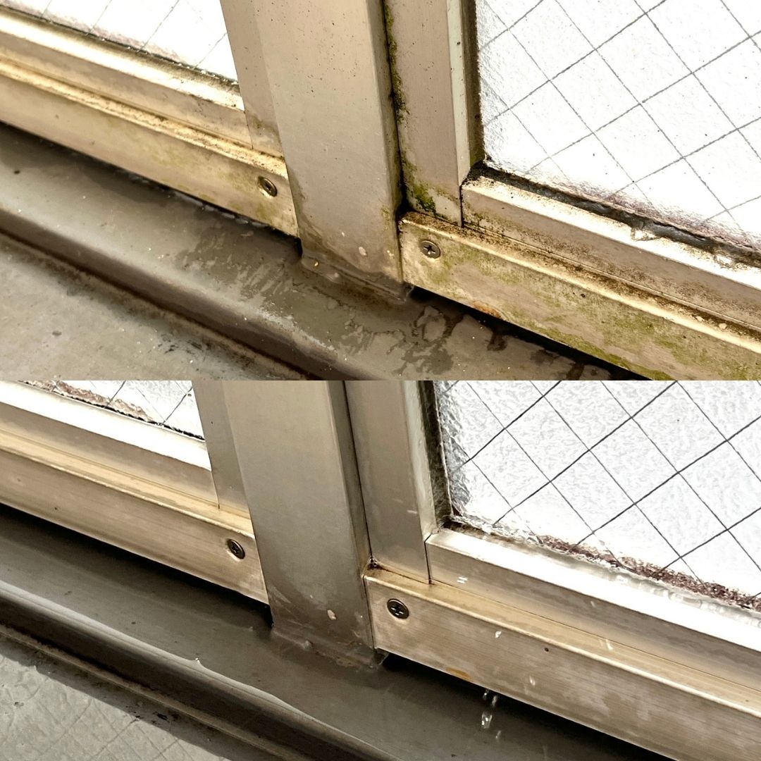 窓サッシ・建具の清掃 ビフォーアフター